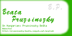 beata pruzsinszky business card